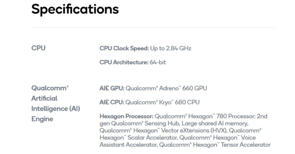 Qualcomm Snapdragon 888 Specs